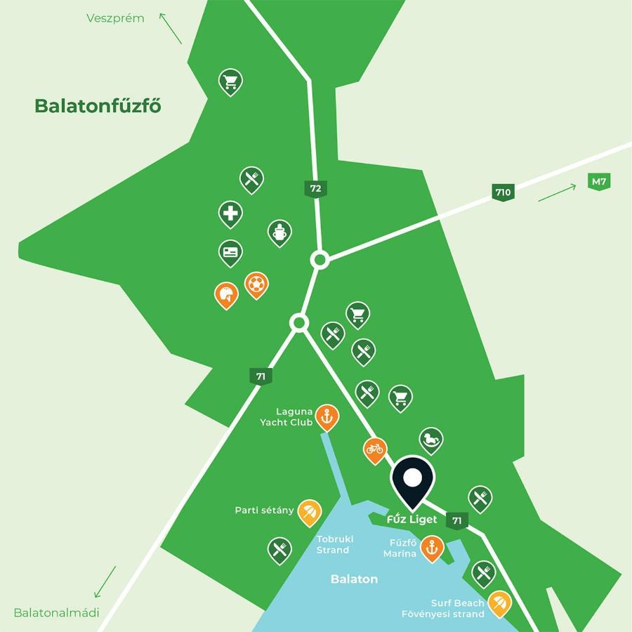 Appartamento Fuzliget Surf Garden Balatonfůzfő Esterno foto